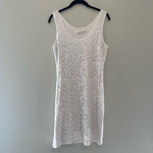 Calvin Klein white rose dress size 12